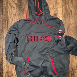Nike Elite Ohio State Gray and Red Hoodie